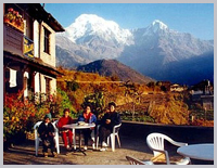 Lodge trekking in the Annapurna area. 
