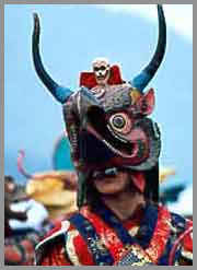 One of the many impressive masks worn by the dancers.