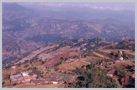 Nepali hill landscape.