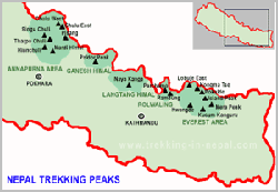 Click here for map showing location of Trekking Peaks. 
